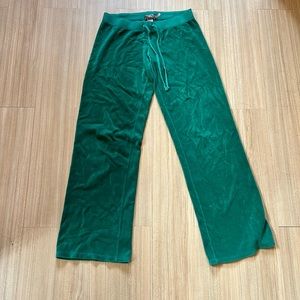 Juicy Couture Vintage Green Terrycloth Track Pants, medium